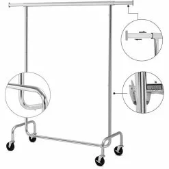 Songmics Garderobenständer HSR11S, Bis 130 Kg, Mit Rollen, Ausziehbar, Metall, Silber -Tischlampen Verkäufe 7f3da9d318ae4d71535498bcd7acfcfa441a54ad garderobenstaender songmics hsr11s bis 130 kg