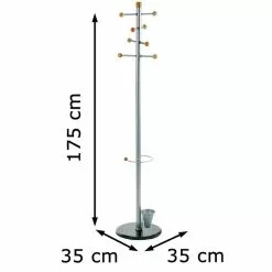 Alco Garderobenständer 2807, Mit 8 Haken, Metall, Silber -Tischlampen Verkäufe 7f9fc1983b719e22faf732df5d332af8e8e7b6cb garderobenstaender alco 2807