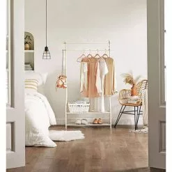 Songmics Garderobenständer HSR07W, Mit Schuhablage, Metall, Weiß -Tischlampen Verkäufe 85cc235561af0de927ce2bc9cf6bea770b48455d garderobenstaender songmics hsr07w