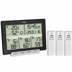 TFA Thermo-Hygrometer 30.3054.10 Multi Sens Funk, Digital, Innen/außen, Inkl. 3 Außensensoren