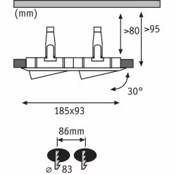 Paulmann Einbaustrahler Nova Plus Weiß GU10 LED, 2 X 470 Lm, 6 W, Schwenkbar, Dimmbar, Eckig, IP65 -Tischlampen Verkäufe 94c566701069a86cf8f9b67cff41d347e572cb9b einbaustrahler paulmann nova plus weiss gu10 led