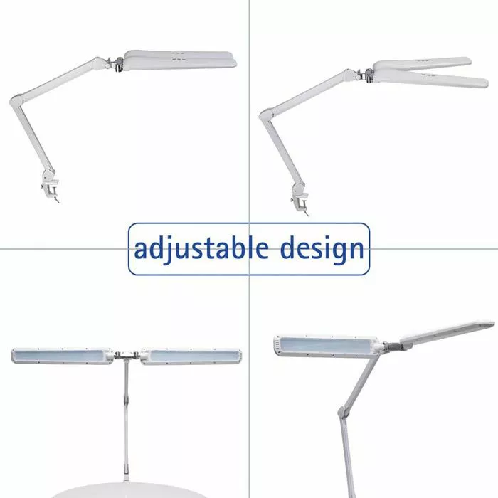 Maul Schreibtischlampe Maulcraft Duo LED, Dimmbar, Zwei Leuchtenköpfe, Weiß, Mit Tischklemme 3 Maul Schreibtischlampe Maulcraft Duo LED, Dimmbar, Zwei Leuchtenköpfe, Weiß, Mit Tischklemme – Bild 3