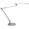 Unilux Schreibtischlampe Mambo 2.0 LED, Standfuß, Tischklemme, Dimmbar, Grau