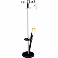 Kerkmann Garderobenständer Prima, 6710, Mit 15 Haken, Metall, Silber / Schwarz