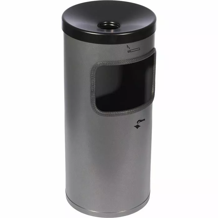 TKG Aschenbecher Rondo Kombi, 360039, Wandascher, Kombi-Ascher, Stahl,10 L, Graphit 1 TKG Aschenbecher Rondo Kombi, 360039, Wandascher, Kombi-Ascher, Stahl,10 L, Graphit