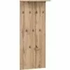 Schildmeyer Wandgarderobe Limmo 148912, Holz, 50 X 120,6cm, Mit Kleiderstange Und 9 Haken, Eiche