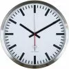 Eurotime Wanduhr 56862 Funkuhr, Ø 40 Cm, Edelstahl, Silber