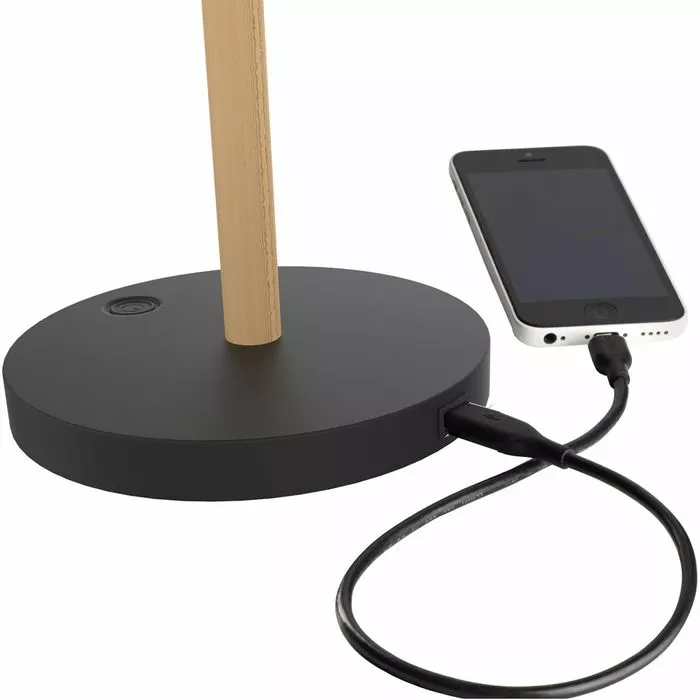 Unilux Schreibtischlampe Vicky LED, Dimmbar, USB, Holz, Mit Standfuß 2 Unilux Schreibtischlampe Vicky LED, Dimmbar, USB, Holz, Mit Standfuß – Bild 2