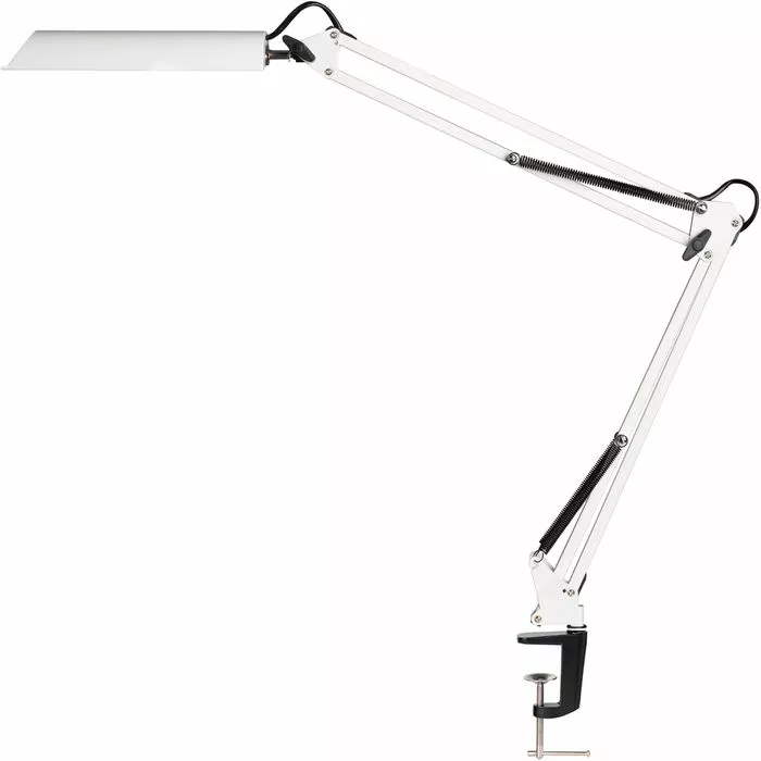 Unilux Schreibtischlampe Swingo LED, Standfuß, Tischklemme, Dimmbar, Weiß 2 Unilux Schreibtischlampe Swingo LED, Standfuß, Tischklemme, Dimmbar, Weiß – Bild 2
