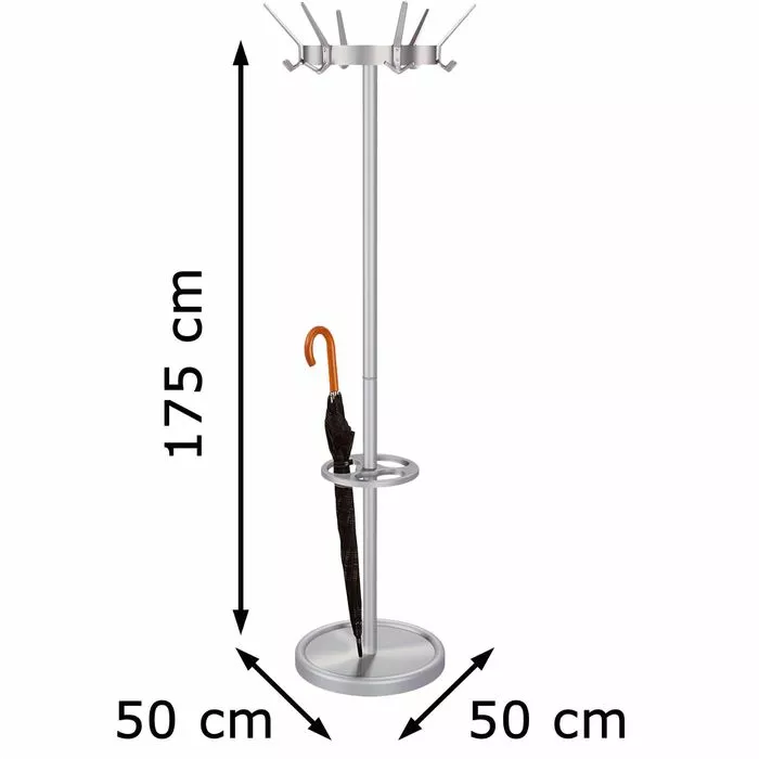 Kerkmann Garderobenständer Public, 6796, Mit 18 Haken, Metall, Alusilber 5 Kerkmann Garderobenständer Public, 6796, Mit 18 Haken, Metall, Alusilber – Bild 5