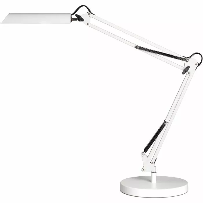 Unilux Schreibtischlampe Swingo LED, Standfuß, Tischklemme, Dimmbar, Weiß 1 Unilux Schreibtischlampe Swingo LED, Standfuß, Tischklemme, Dimmbar, Weiß