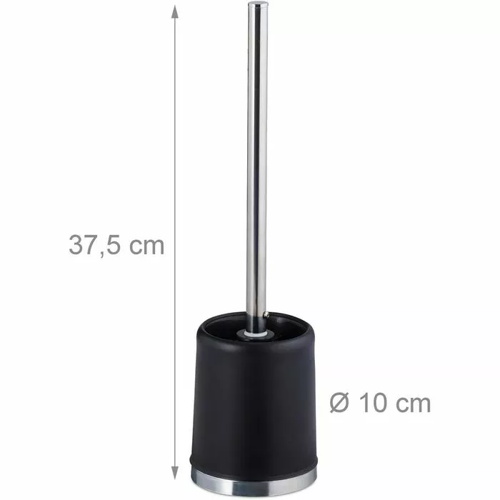 Relaxdays WC-Bürste Rund, Schwarz, Bürstenhalter Aus Kunststoff 3 Relaxdays WC-Bürste Rund, Schwarz, Bürstenhalter Aus Kunststoff – Bild 3