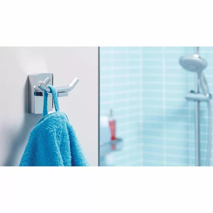 Tesa Handtuchhalter Klaam Mantelhaken, 40263, Wandhaken, Metall, Silber, Ohne Bohren 3 Tesa Handtuchhalter Klaam Mantelhaken, 40263, Wandhaken, Metall, Silber, Ohne Bohren – Bild 3