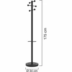 Unilux Garderobenständer Access 400095391, Mit 6 Haken, 175 X 34cm (HxØ), Metall, Schwarz -Tischlampen Verkäufe aeba8f3768327e8cb1a78e4f21af5e86e0ff2a9e garderobenstaender unilux access 400095391