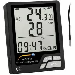 PCE Thermometer HT 50, Innen/außen, Digital, Mit Hygrometer, Mit Externem Fühler