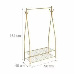 Relaxdays Garderobenständer Sandra, 10020565, Mit 2 Ablagen & 4 Haken, Metall, Hellbraun -Tischlampen Verkäufe b071f62911b36c29a2022532c8a1c032daf4a330 garderobenstaender relaxdays sandra 10020565