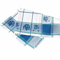 Franz Mensch Franz-Mensch Geschirrtuch Landhaus 50 X 70 Cm, 100% Baumwolle, Weiß-blau, Kariert, 3 Stück