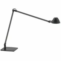 Waldmann Schreibtischlampe Lucio Neutralweiß, Dimmbar, USB, Standfuß, Doppelgelenkarm, Titan