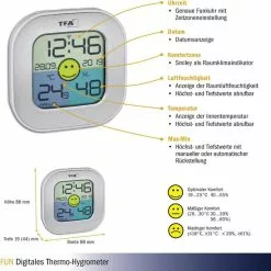 TFA Thermo-Hygrometer 30.5050.54 Innen, Digital, Silber -Tischlampen Verkäufe b73facc18c8ad8d979fec76d11a1d6f5f4007023 thermo hygrometer tfa 30.5050.54 innen
