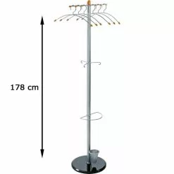 Alco Garderobenständer 2805, Mit 3 Haken Und 6 Kleiderbügeln, Metall, Silber -Tischlampen Verkäufe b8a590e57c5b26d5e6e06433107bfbebcf22eede garderobenstaender alco 2805