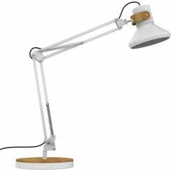 Unilux Schreibtischlampe Baya Bamboo, Mit Standfuß Und Tischklemme