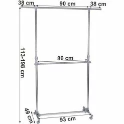 Songmics Garderobenständer LLR401, Mit Rollen, Ausziehbar, Metall, Silber / Grau 7 Songmics Garderobenständer LLR401, Mit Rollen, Ausziehbar, Metall, Silber / Grau -Tischlampen Verkäufe c48560c32e472f2656e87d4382160f230a9c8c62 garderobenstaender songmics llr401