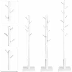 Vasagle Garderobenständer RCR010W02, Mit 8 Haken, Holz, Weiß -Tischlampen Verkäufe cd173b44973391d62a94b01a7a55acb3274dc99c garderobenstaender vasagle rcr010w02