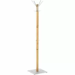 Haku-Möbel Garderobenständer 19386, Mit 10 Haken, Massivholz, Eiche