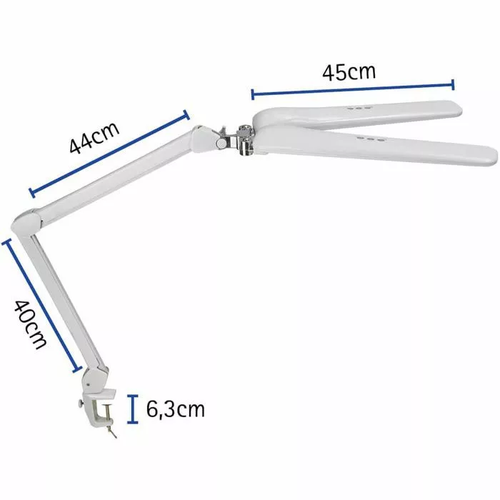 Maul Schreibtischlampe Maulcraft Duo LED, Dimmbar, Zwei Leuchtenköpfe, Weiß, Mit Tischklemme 2 Maul Schreibtischlampe Maulcraft Duo LED, Dimmbar, Zwei Leuchtenköpfe, Weiß, Mit Tischklemme – Bild 2
