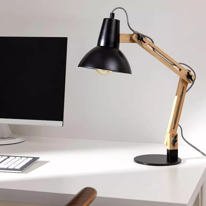 Navaris Schreibtischlampe E27, Tischklemme, Holz 8 Navaris Schreibtischlampe E27, Tischklemme, Holz – Bild 8