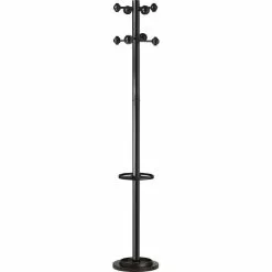 Unilux Garderobenständer Accueil 100340694, Mit 8 Haken, 175 X 34cm (HxØ), Metall, Schwarz