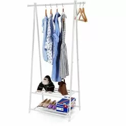 Songmics Garderobenständer HSR05W, Mit Schuhablage, Metall, Weiß -Tischlampen Verkäufe d3b405df3f56e6b39268f9b8d6aecfb184907e5d garderobenstaender songmics hsr05w