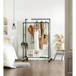 Songmics Garderobenständer HSR60B, Bis 110 Kg, Mit Rollen, Metall, Schwarz -Tischlampen Verkäufe d9a6a08be98e7331b5ae0a8190cb37f50690fe2f garderobenstaender songmics hsr60b bis 110 kg