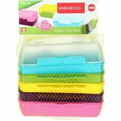 Emsa Lunchbox Variabolo Mix It 509388, Kunststoff, 6 Kombinierbare Halbschalen, 16x11x14 Cm, 3 Stück