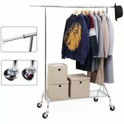 Songmics Garderobenständer HSR02S, Bis 50 Kg, Mit Rollen, Ausziehbar, Metall, Silber -Tischlampen Verkäufe e201934734d4be01b5a93b7d02edbaa6fcc07b8e garderobenstaender songmics hsr02s bis 50 kg