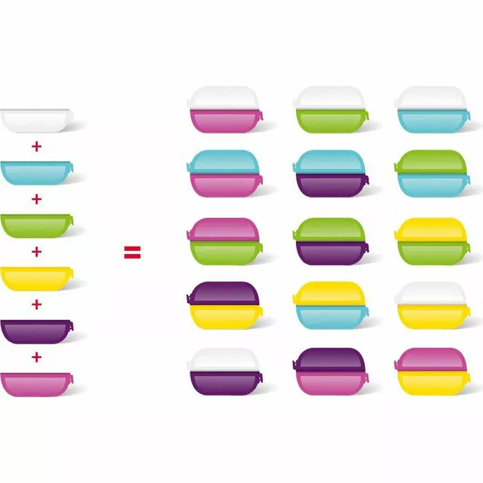 Emsa Lunchbox Variabolo Mix It 509388, Kunststoff, 6 Kombinierbare Halbschalen, 16x11x14 Cm, 3 Stück 2 Emsa Lunchbox Variabolo Mix It 509388, Kunststoff, 6 Kombinierbare Halbschalen, 16x11x14 Cm, 3 Stück – Bild 2