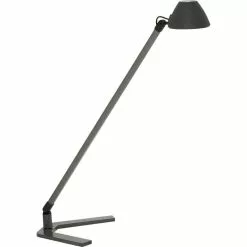 Waldmann Schreibtischlampe Lucio Warmweiß, Dimmbar, USB, Standfuß, Titan