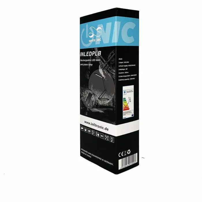 Infitronic Schreibtischlampe INLEDPLB LED, Dimmbar, Schwarz, USB, Faltbar, Standfuß, Mit Akku 6 Infitronic Schreibtischlampe INLEDPLB LED, Dimmbar, Schwarz, USB, Faltbar, Standfuß, Mit Akku – Bild 6