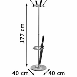 Kerkmann Garderobenständer New Public, 6284, Mit 12 Haken, Metall, Silber / Schwarz -Tischlampen Verkäufe e8d747b6d9afbbfb39b48e0f87e896d7cb0b1e09 garderobenstaender kerkmann new public 6284