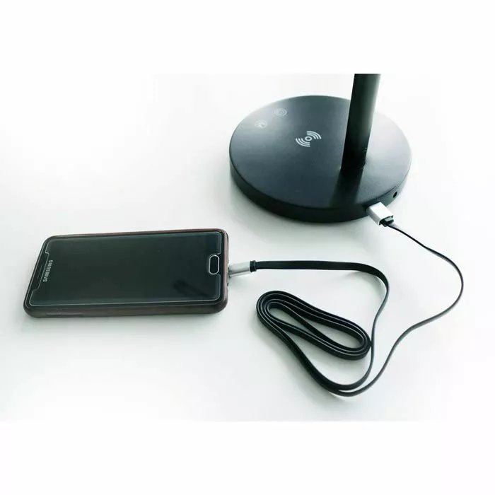 Unilux Schreibtischlampe Diva Schwarz, Dimmbar, USB, Qi-Ladegerät, Mit Standfuß 3 Unilux Schreibtischlampe Diva Schwarz, Dimmbar, USB, Qi-Ladegerät, Mit Standfuß – Bild 3