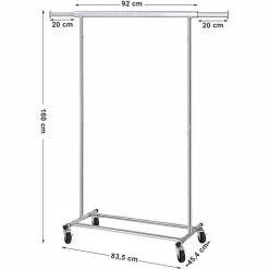 Songmics Garderobenständer HSR13S, Bis 90 Kg, Mit Rollen, Ausziehbar, Metall, Silber -Tischlampen Verkäufe ef83f583cdbe5b119248821c6d804ca540c67535 garderobenstaender songmics hsr13s bis 90 kg