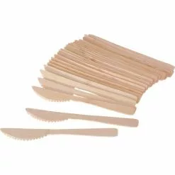 Gräwe Einwegbesteck 220.11, Bambus, Messer, 16,5cm, 25 Stück
