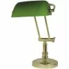 SEA-CLUB Schreibtischlampe 1292G Bankerlampe, Messing Poliert, Grün, Mit Standfuß