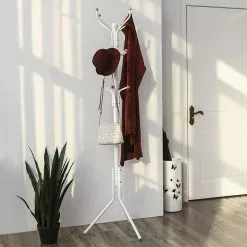 Songmics Garderobenständer RCR19W, Mit 12 Haken, Metall, Weiß -Tischlampen Verkäufe f3e940544c98c2f6ed25b2c19316979842b154c6 garderobenstaender songmics rcr19w