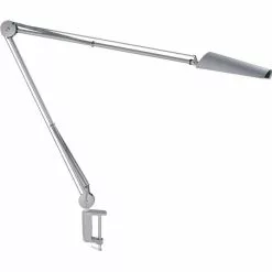 Luxo Schreibtischlampe Air T80 LED, Dimmbar, Aluminiumgrau, Mit Tischklemme