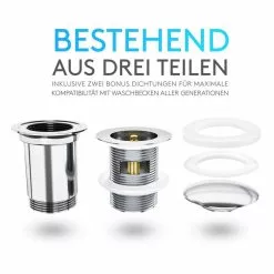 Bächlein Ablaufgarnitur Pop Up Ventil, Chrom, Für Waschbecken / Waschtisch, Mit Überlauf -Tischlampen Verkäufe f694113a828a1669a42b8ad6c79f84917dcab5c4 ablaufgarnitur baechlein pop up ventil chrom