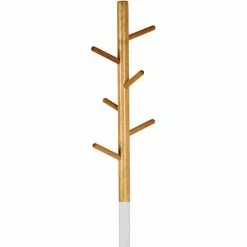 Haku-Möbel Garderobenständer 14386, Mit 6 Haken, Metall / Massivholz, Weiß / Natur -Tischlampen Verkäufe fa89140a4abfef3692022116e74abd44011b4316 garderobenstaender haku moebel 14386