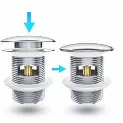 Bächlein Ablaufgarnitur Pop Up Ventil, Chrom, Für Waschbecken / Waschtisch, Mit Überlauf -Tischlampen Verkäufe fd57c7e96e654ce3c4bcd13565d7f7de13b60bce ablaufgarnitur baechlein pop up ventil chrom