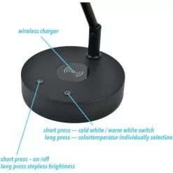 Infitronic Schreibtischlampe IN78LEDKLB1 LED, Dimmbar, QI-Ladegerät, USB, Standfuß, Schwarz -Tischlampen Verkäufe fec7e7edfd925f50abc7560250889f6ac11c9b7e schreibtischlampe infitronic in78ledklb1 led