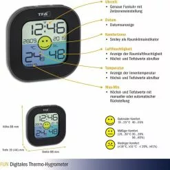 TFA Thermo-Hygrometer 30.5050.01 Innen, Digital, Schwarz -Tischlampen Verkäufe ffd9e62b427f899ccb01a5ff3157753e30d49ed3 thermo hygrometer tfa 30.5050.01 innen